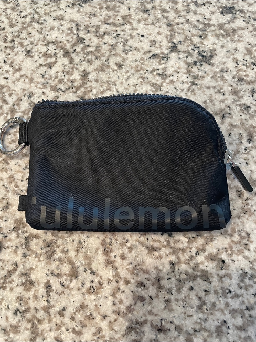 lululemon athletica Black Zip Coin Pouch with Keyring